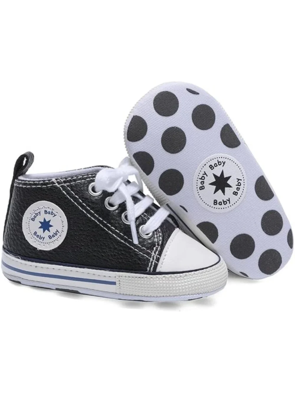 Infant Non-Slip High Top Sneakers for Baby Boys & Girls | Soft Rubber Sole 0-18M